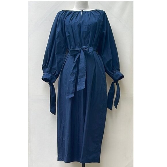 NWT $322 RHODE ANNIE NAVY COTTON POPLIN FULL LENGTH DRESS SIZE S - Picture 1 of 7